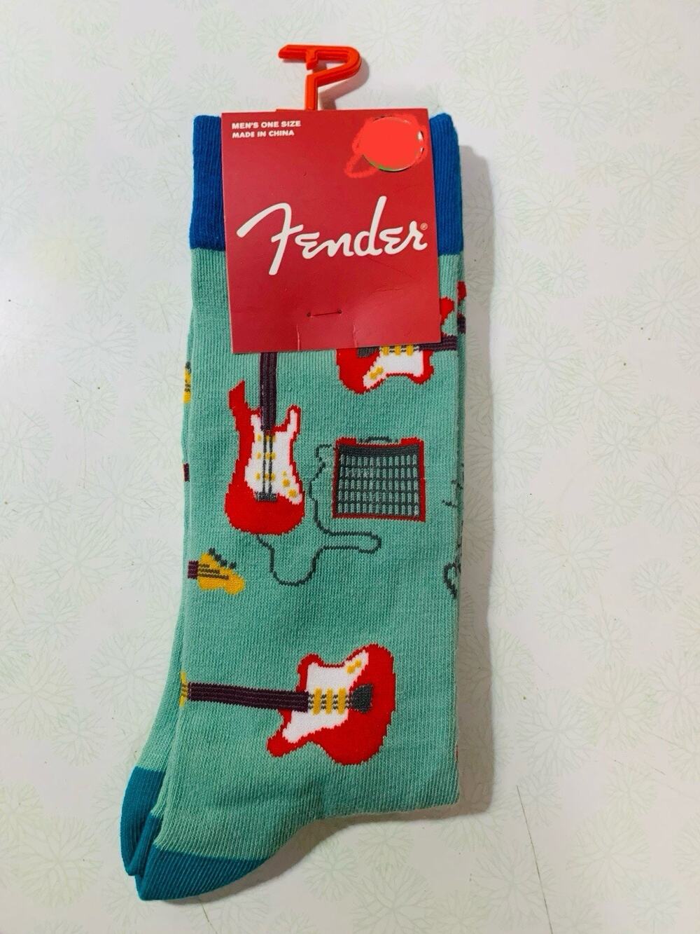 Fender Guitar Socks Men’s Size 7-12 Rock Music Novelty Crew Gift